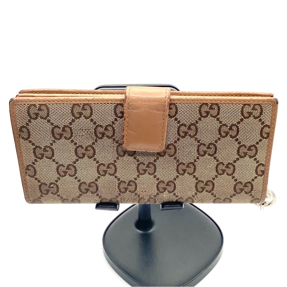 GUCCI Long Wallet with G Charm GG Canvas Leather in Beige - Picture 13 of 13